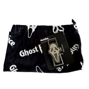 GHOST FACE The Icon Of Halloween Gun Metal Bling Claw Hair Clip & Velvet Bag
